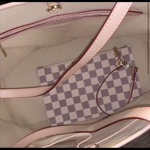 Daisy rose cream checkered tote